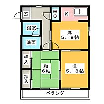 サンパレス尾崎  ｜ 愛知県江南市尾崎町河原（賃貸マンション2LDK・2階・52.14㎡） その2