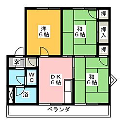 コーポ倉知 3DKの間取図画像