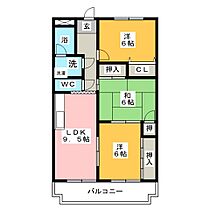 オーヴェールE  ｜ 愛知県江南市力長町神明（賃貸マンション3LDK・2階・63.33㎡） その2