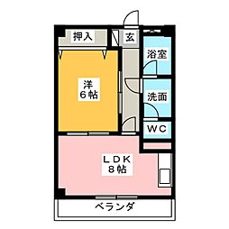 MTGビル 1LDKの間取図画像