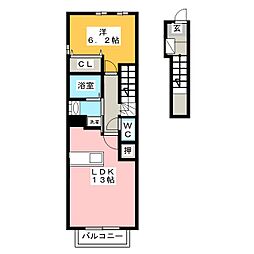 ヴィオラ・カーサ2 1LDKの間取図画像