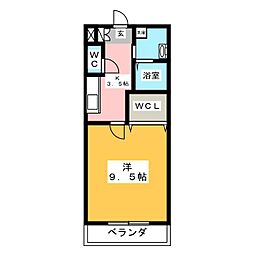 ロイヤルマンション本町 1Kの間取図画像