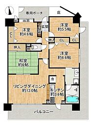 ダイアパレス枚方山田池公園 4LDKの間取図画像
