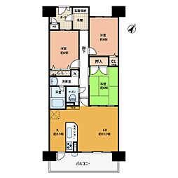 デュアル香里ケ丘8丁目 3LDKの間取図画像