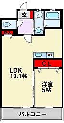 ザスクエア紅梅プレミアム 1LDKの間取図画像