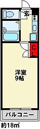 ギャラン南鷹見 1Kの間取図画像