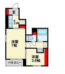 エスポワールA 2Kの間取図画像