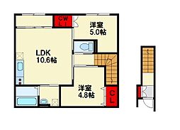 フォルモーサヒルズ 2LDKの間取図画像