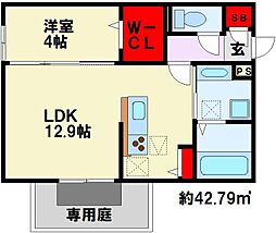 D-ROOM則松 1LDKの間取図画像