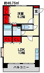 クレイントータス 1LDKの間取図画像