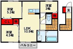 フォーレストKoHaRu 2SLDKの間取図画像