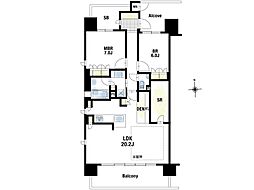 レ・ジェイド高槻 2SLDKの間取図画像