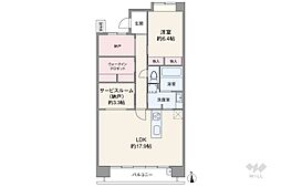ラ・ビスタ宝塚レフィナス1番館 1SLDKの間取図画像