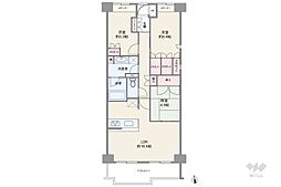 サンリーノ逆瀬川野上ノースコート 3LDKの間取図画像