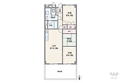 逆瀬川グリーンハイツB棟 3LDKの間取図画像