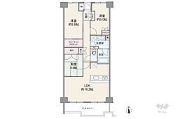 サンリーノ逆瀬川野上ノースコート 3LDKの間取図画像