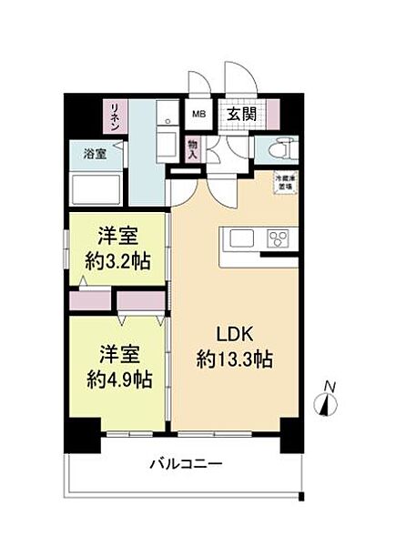 リヴェント福島野田 ｜大阪府大阪市福島区吉野1丁目(賃貸マンション2LDK・13階・49.49㎡)の写真 その2