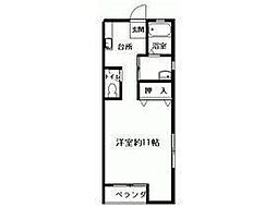 パロスおじま 1Kの間取図画像