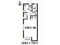 パロスさとがおかA 1Kの間取図画像