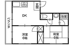 コーポ玉翠 2DKの間取図画像