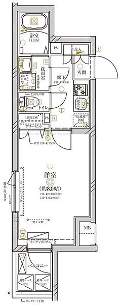 神奈川県川崎市高津区下作延4丁目(賃貸マンション1K・3階・25.35㎡)の写真 その2