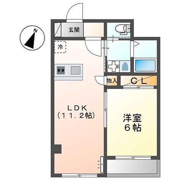 神奈川県川崎市中原区宮内2丁目(賃貸マンション1LDK・3階・41.06㎡)の写真 その2