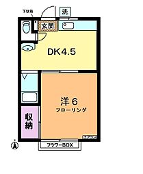 ハウス・エリア 1DKの間取図画像