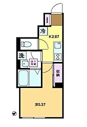 西武池袋線 狭山ヶ丘駅 徒歩2分の賃貸アパート 1階1Kの間取り