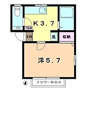 サニーハイツ 1Kの間取図画像