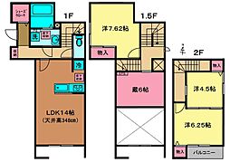 プレドゥパルク 103 1階3SLDKの間取り