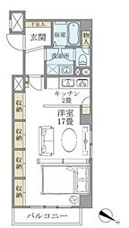東京メトロ千代田線 根津駅 徒歩1分の賃貸マンション 3階1Kの間取り