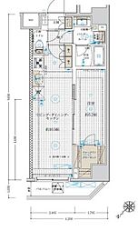 東京メトロ日比谷線 入谷駅 徒歩15分の賃貸マンション 6階1LDKの間取り