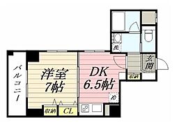 都営大江戸線 両国駅 徒歩1分の賃貸マンション 2階1DKの間取り