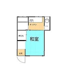 東武伊勢崎線 浅草駅 徒歩17分の賃貸マンション 1階1Kの間取り