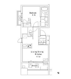 東京メトロ半蔵門線 押上駅 徒歩4分の賃貸マンション 8階1LDKの間取り