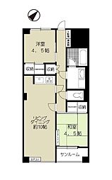 東京メトロ千代田線 湯島駅 徒歩2分の賃貸マンション 5階2LDKの間取り