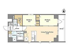 グランエール森下WEST 2SLDKの間取図画像
