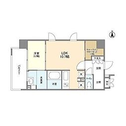 東京メトロ銀座線 浅草駅 徒歩9分の賃貸マンション 5階1LDKの間取り