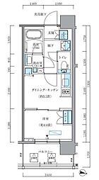 パークアクシス新大橋 1DKの間取図画像