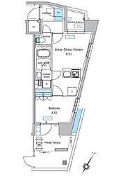 プレディアコート森下テラス 1LDKの間取図画像