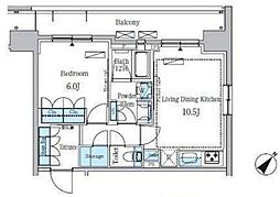 パークアクシス東日本橋ステーションゲート 1LDKの間取図画像