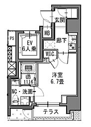 S-RESIDENCE新御徒町East 1Kの間取図画像