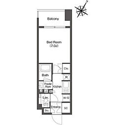 MYRIARESIDENCE日本橋人形町 1Kの間取図画像