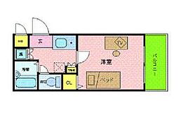 プレール日本橋弐番館 1Kの間取図画像