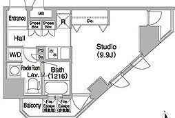 コンフォリア浅草橋DEUX 1Kの間取図画像