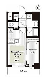 シティインデックス神田 1LDKの間取図画像