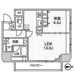 ジェノヴィア浅草橋2スカイガーデン 1LDKの間取図画像