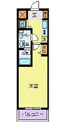 カスタリア蔵前 1Kの間取図画像