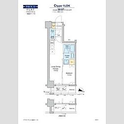 プラウドフラット三越前イースト 1LDKの間取図画像