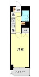 カーサ蔵前 1Kの間取図画像